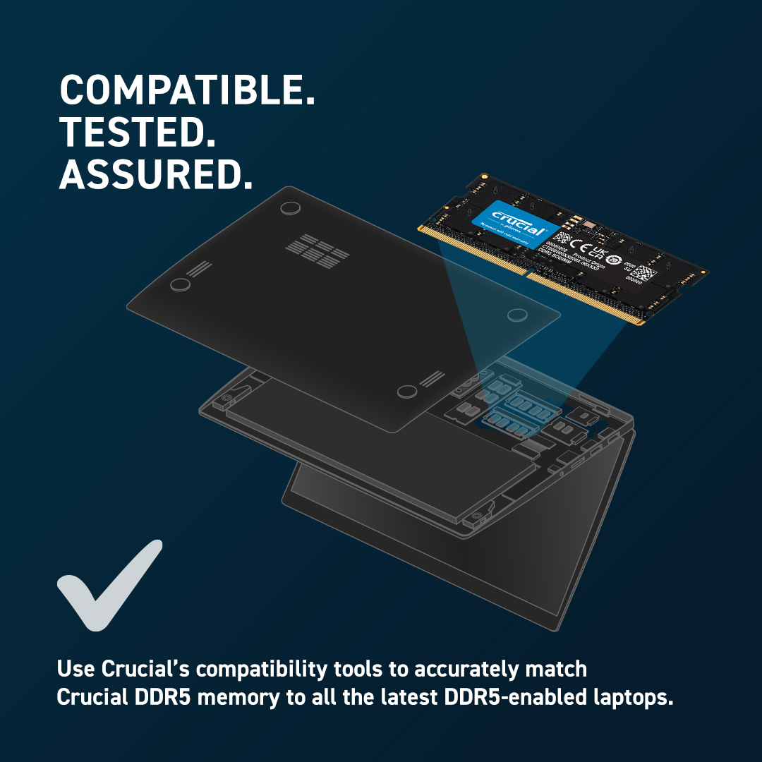 Crucial DDR5 SODIMM - Compatible. Tested. Assured.