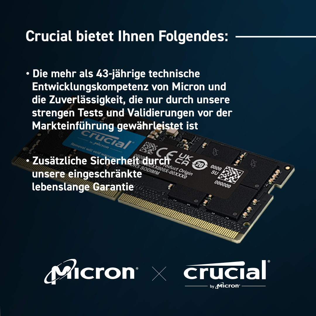 Crucial DDR5 SODIMM - Reasons to buy Crucial