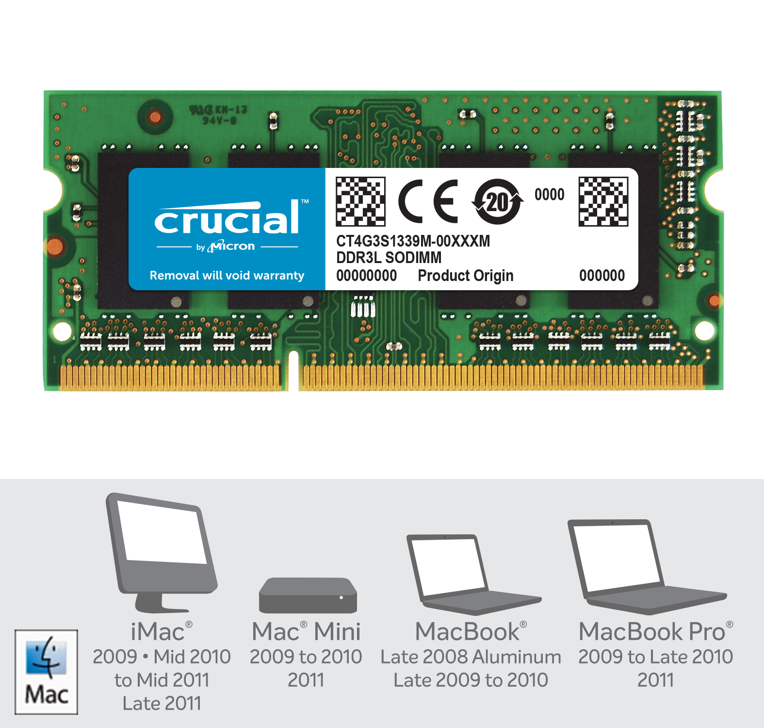 Crucial 4GB DDR3L-1333 SODIMM Memory for Mac- view 2