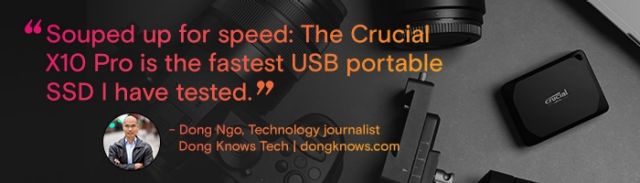 Disque SSD externe USB-C 4 To - Crucial X10 Pro - Disque dur