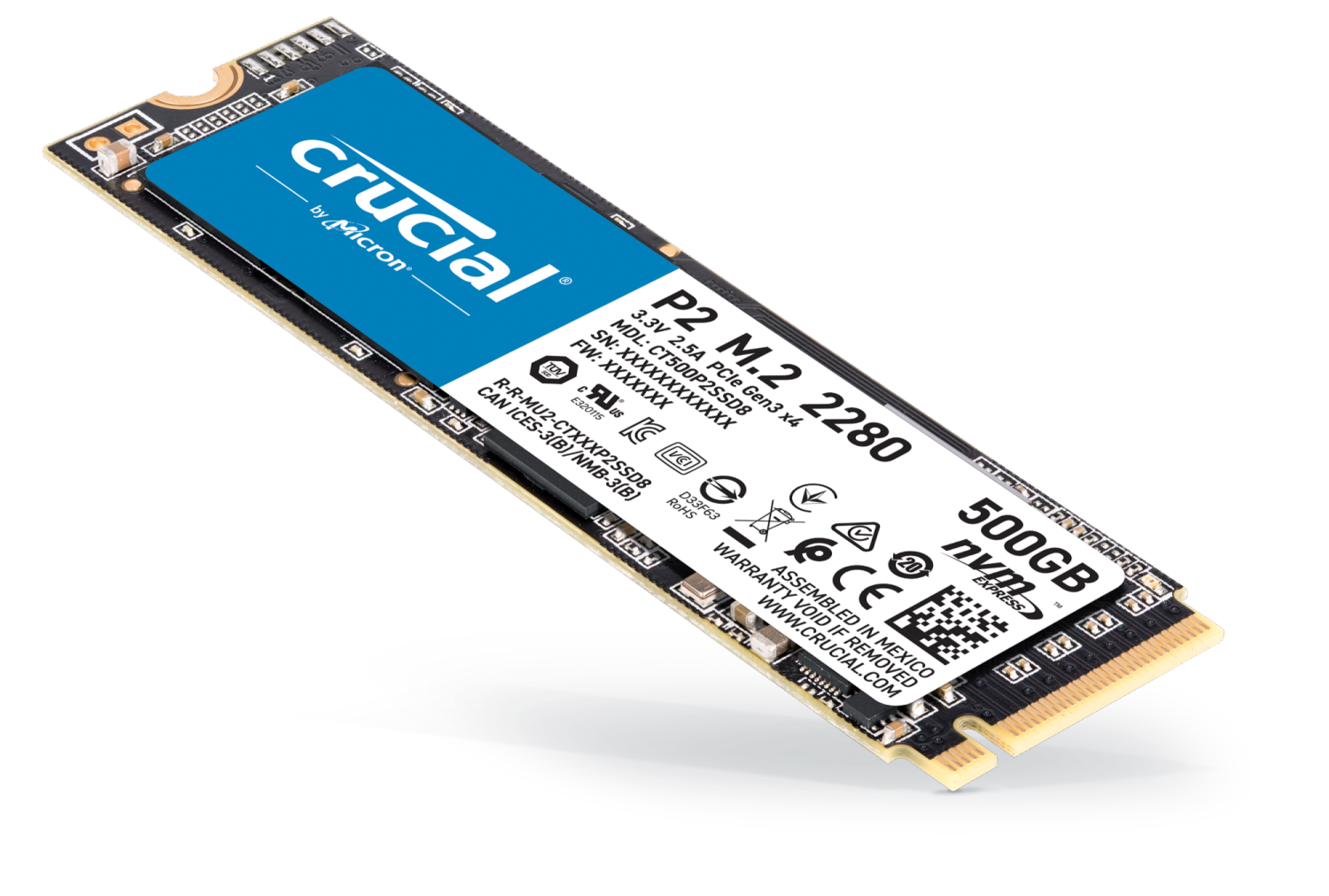 Crucial P2 500GB PCIe M.2 2280 SSD | CT500P2SSD8 | Crucial.com