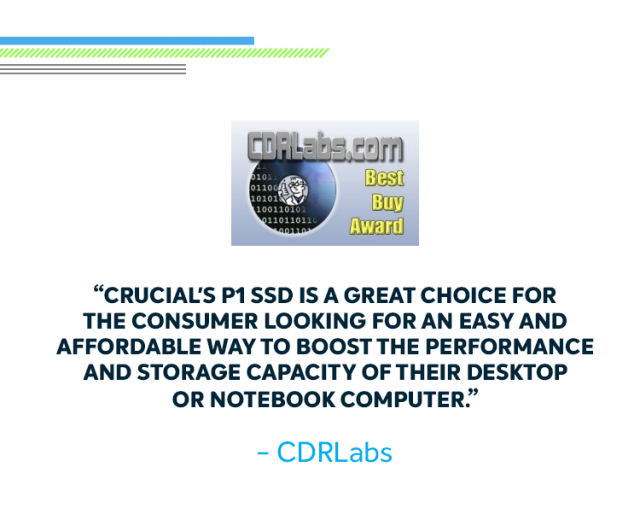 CRUCIAL - Disque Dur SSD P1 M.2 PCIe NVMe 1 To