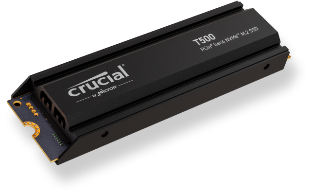 Crucial T500 2TB Gen4 NVMe M.2 Internal Gaming SSD with Heatsink