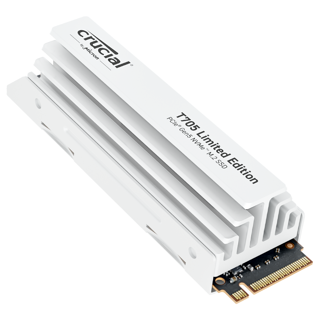 Crucial T705 PCIe 5.0 NVMe M.2 SSD with limited edition white heatsink- view 7
